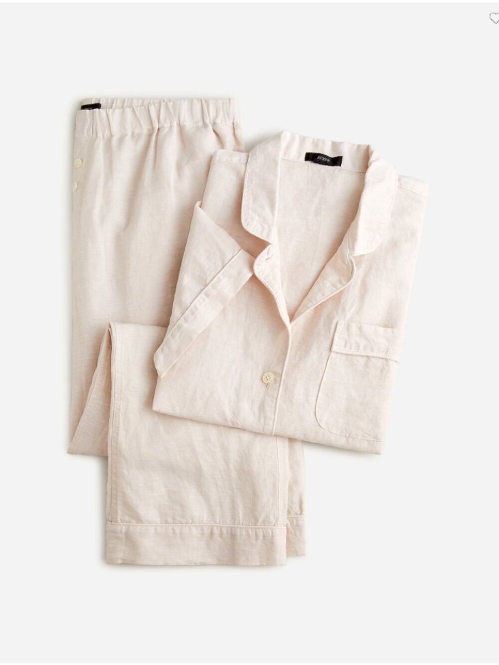 JCREW | Linen-cotton short-sleeve pajama TOP ONLY - Warm Clay - Size XS